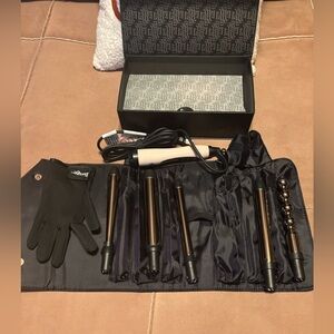 Never used Lange Le Cinq Blush and Gold Curling 5 piece Curling Wand Set